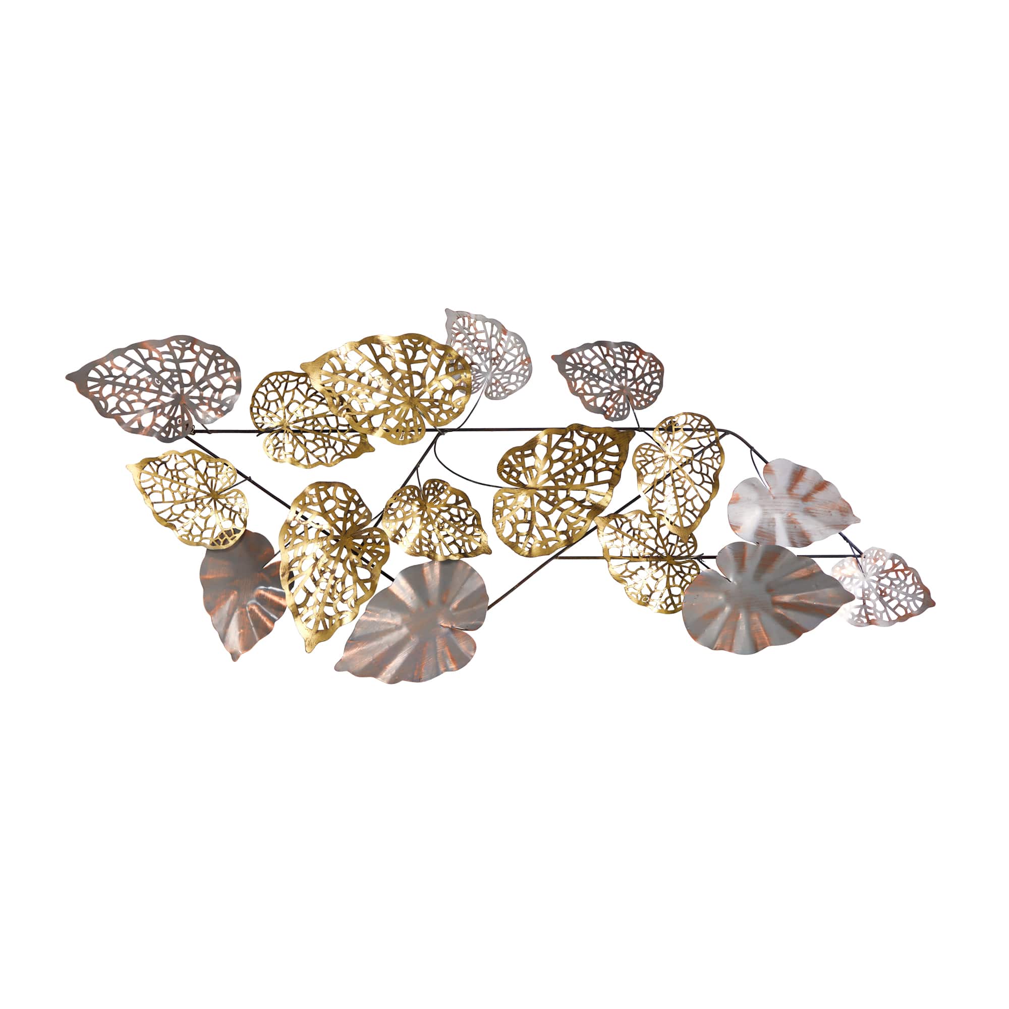 5.5ft. x 2ft. Scattered Metal Leaves Wall Art Decor
